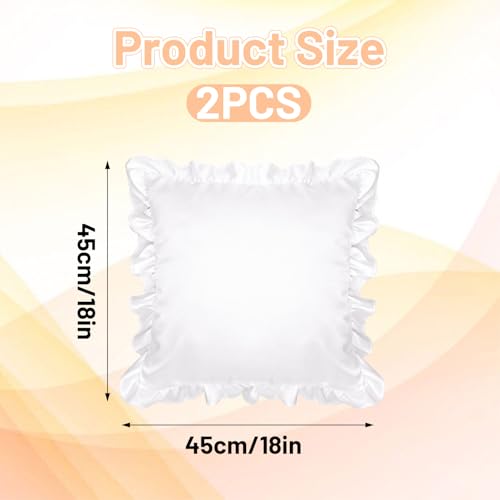 Qianyu 2 Pack Ruffle Pillow Cases - Ultra Soft Microfiber Shams