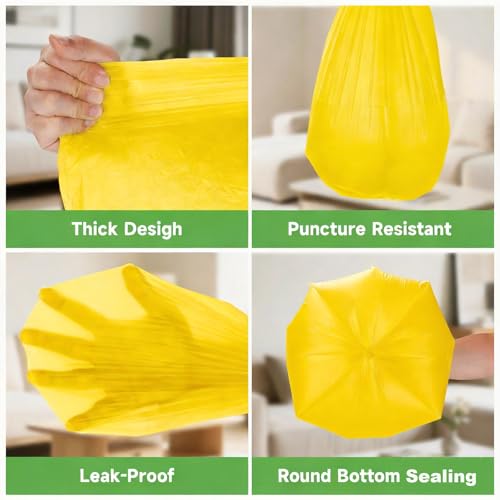 VINCEREON 4 Gallon Trash Bags with Handles, Colorful Small Garbage Liners, 100 Ct