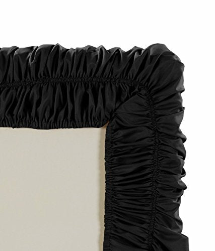 Elastic Bed Skirt for Queen/King with 17" Drop - Solid Black