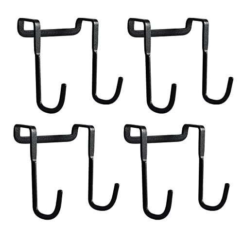 Envibe Over Door Hooks for Bathroom & Kitchen - 4 Pack, Black