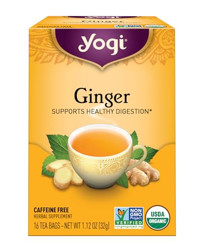 Yogi Organic Ginger Tea Bags - Herbal Digestive Support, 16 Count