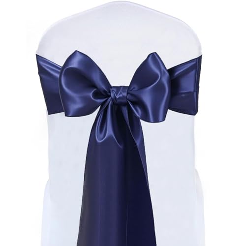 Navy Blue Satin Wedding Table Runners - 10 Pack, 12x108 Inches - Variation: Navy Blue / 10 pcs