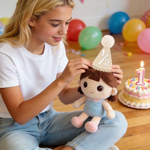 Beige Adjustable Birthday Hat for Kids - PUGPIU 1/2 Decorations