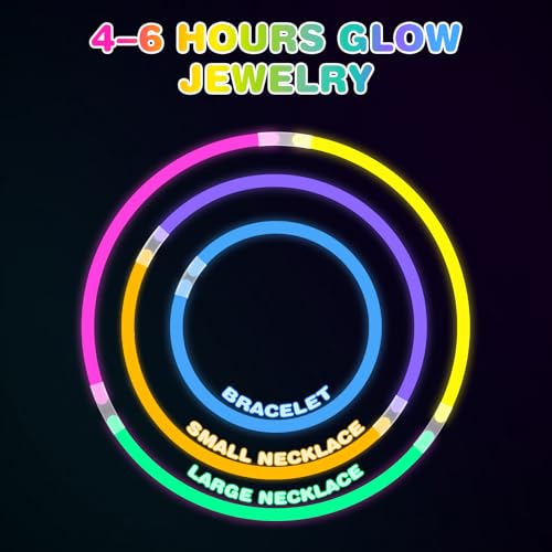 100 Pack 8-Inch Glow Sticks with Connectors - Party Favors