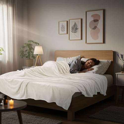 Utopia Bedding Ultra Soft Ivory Fleece Throw Blanket (50x60 Inch)