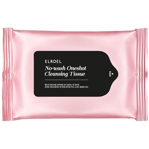 ELROEL No-Wash Cleansing Wipes - 4-in-1 Makeup Remover & Facial Cleansing Tissues with Hot Spring Water and Green Tea (10 Sheets)