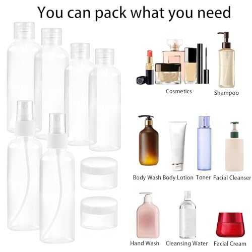 Ninsula 8-Piece TSA Approved Travel Bottles Set - Leak-Proof Toiletries Containers