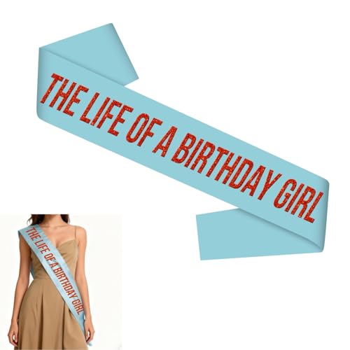 The Life of a Birthday Girl Sash - Orange Showgirl Accessory
