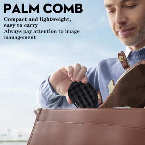 6 Pcs Palm Combs for Men, Scalp Massager Hair Brush & Pocket Comb
