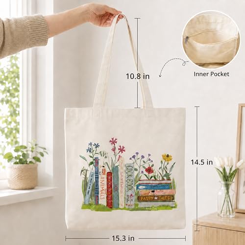Reusable Canvas Tote Bag for Women - Stylish Grocery & Work Bag