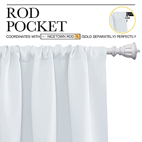 NICETOWN Greyish White Thermal Insulated Curtain Panels - 34"W x 54"L (Pack of 2)