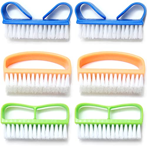 Luxxii 6-Pack Nail Brush Hand Scrubbing Brush with Handle Grip