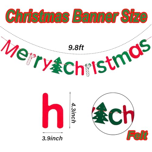 Merry Christmas Felt Banner – Red & Green Holiday Garland