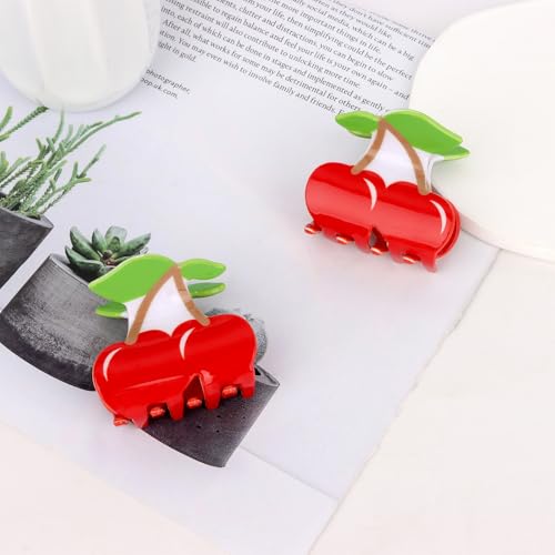 WHAVEL Cherry Hair Claw Clips 2PCS Cute Fruit Hair Accessories