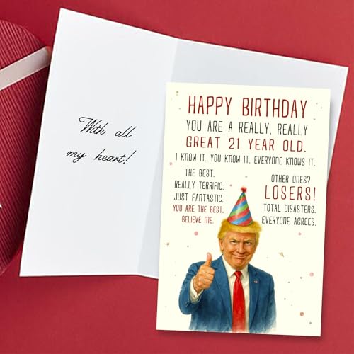 Funny 21st Birthday Card for Him or Her - Premium Quality Keepsake