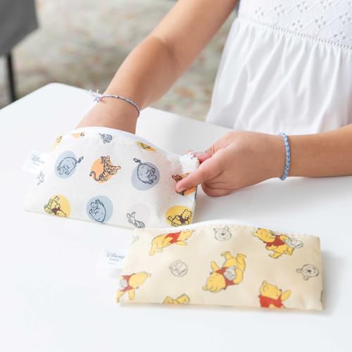 Bumkins Reusable Snack Bags - Waterproof Fabric, 2-Pack Winnie the Pooh