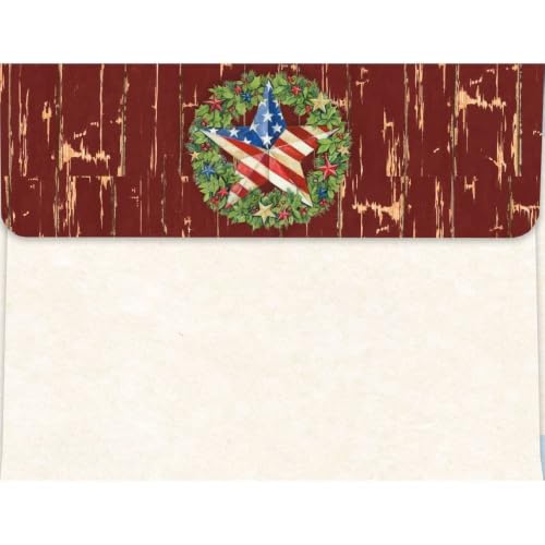 Americana Christmas Boxed Cards Set - 18 Holiday Greeting Cards with Envelopes