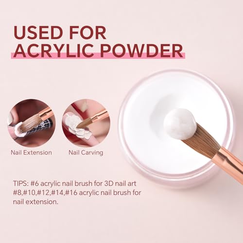 Siyuwuro Kolinsky Acrylic Nail Brush Size 14 Oval Nail Art Brush