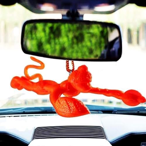 Orange Flying Hanuman Ji Idol Wall-Mounted Mirror - Pack of 2