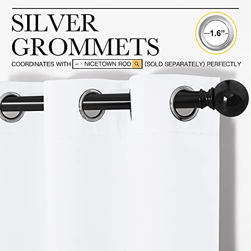 NICETOWN Draperies Curtains Panels, 2 55 by 68-inch, White