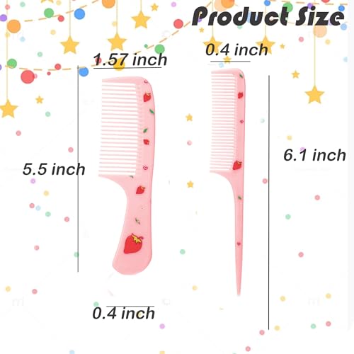 Denlydom Mini Cute Hair Comb Set 2-Piece Portable Anti-Static Plastic Combs