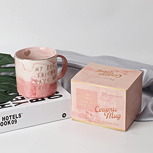 Pink Marble Coffee Mug - Best Friend Birthday Gift - 11.5oz Friendship Cup