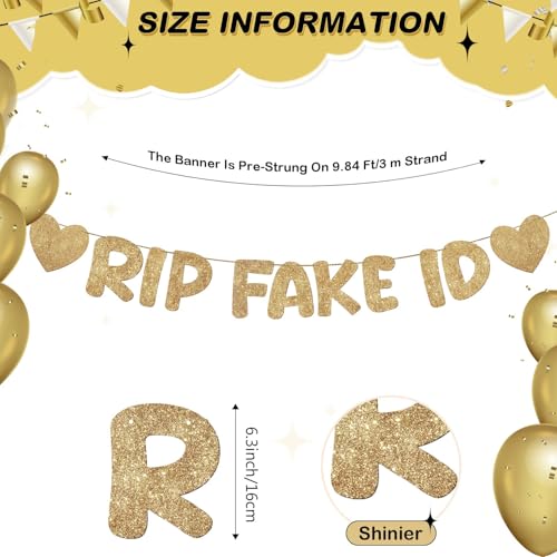 RIP Fake ID 21st Birthday Banner - Champagne Gold Funny Party Decor