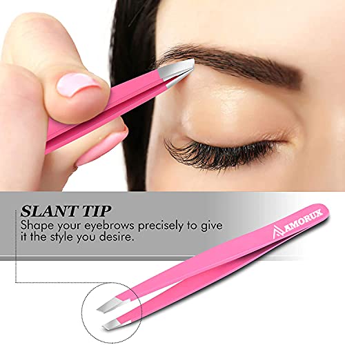 Professional Stainless Steel Eyebrow Tweezers for Facial Hair Removal