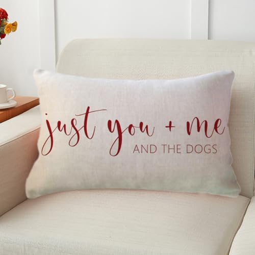 ULOVE LOVE YOURSELF Reversible Dog Lover Throw Pillow Cover 12x20 Red - Pack of 1