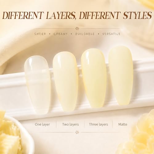 Beetles Butter Yellow Jelly Gel Nail Polish 15ml Sheer Nude UV Soak Off