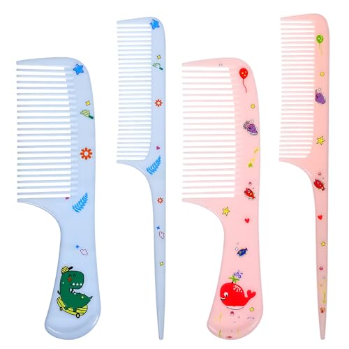 Toddler Hair Comb Set 4-Piece Plastic Detangling Mini Combs for Kids