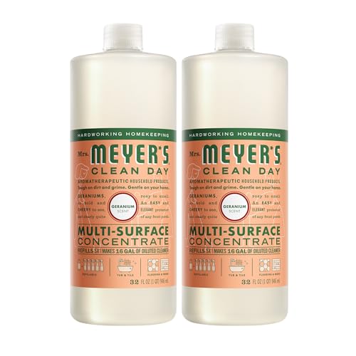 Mrs. Meyer's Clean Day Multi-Surface Everyday Concentrate, 32 Fl Oz - Geranium Scent, 2 Pack