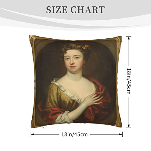 VARUN Marie Antoinette Fine Art Throw Pillow Cover, 18x18 Inch Decorative
