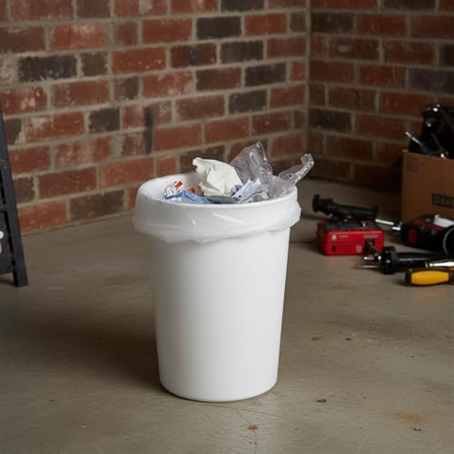 Melplas Medium Trash Bags, 17x18 Inches, 1 Mil Heavy-Duty, 100 Count