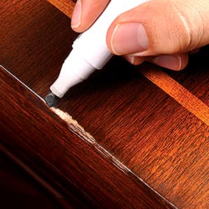 Wood Furniture Repair Kit - Touch Up Markers & Wax Sticks for Scratches & Discoloration