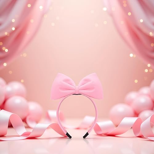 Pink Bow Headband Sweet Bowknot Hair Hoop for Women and Girls