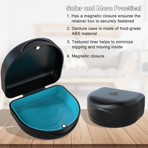 JJOVCE Orthodontic Retainer Case and Mouthguard Holder - Black