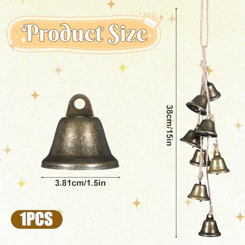 Witch Bells for Door Knob - Boho Protection Wind Chimes with 8 Bells