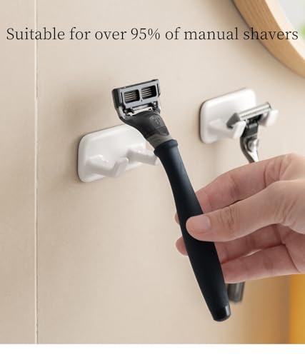 Self-Adhesive Shower Razor Holder - 2 Pack Waterproof Hooks