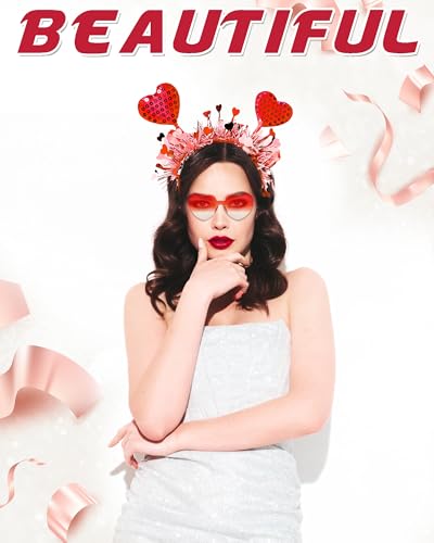 Valentine Heart Headband and Sunglasses Party Accessory Set