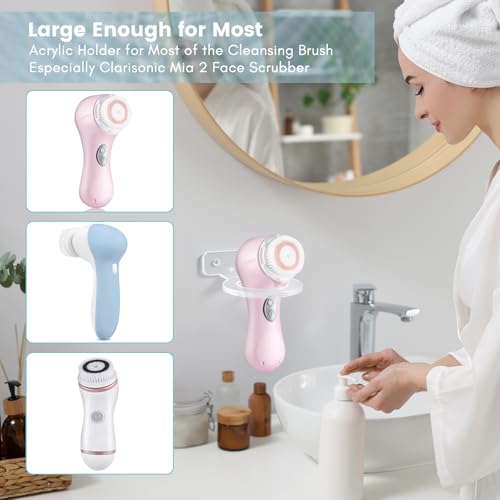 Electric Face Scrubber Holder Wall Mount Acrylic Organizer for COSLUSCLSEVXY, TOUCHBeauty, Mia 2