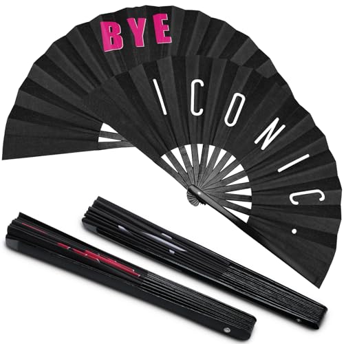 Amyhill Large Folding Hand Fan - 2 Pack, 13 Inch Novelty Design