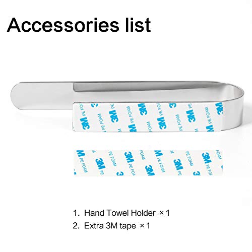 HouseAid Self-Adhesive Hand Towel Holder - Polished Chrome, No Drilling, Stainless Steel Bathroom Accessory