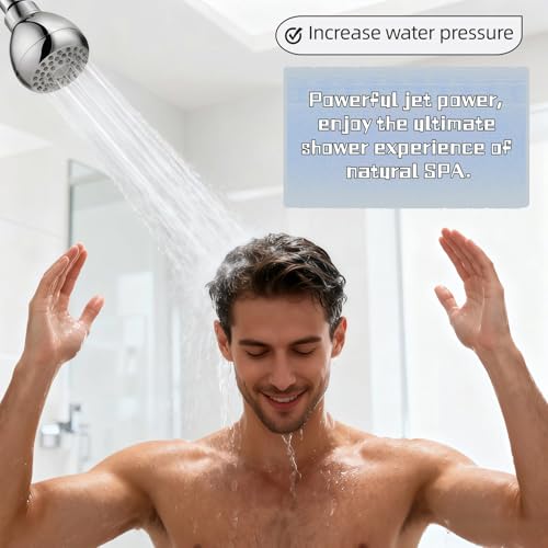 High Pressure Shower Head with 360° Rotating Chrome Finish