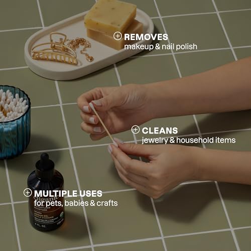 Cliganic Organic Bamboo Cotton Swabs 100 Count Eco-Friendly Buds