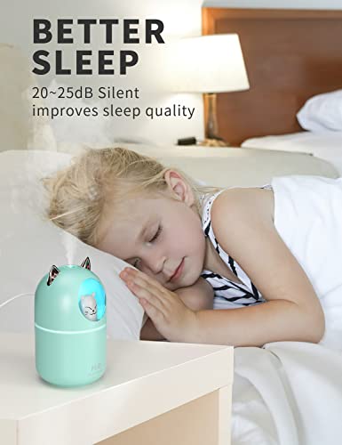 Norhom Green Mini Cool Mist Humidifier with Night Light - 300ml