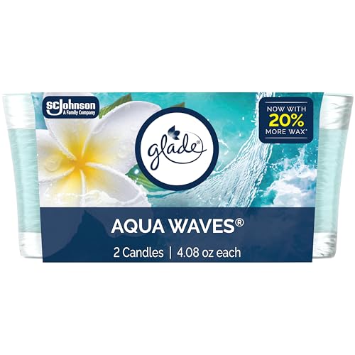 Glade Aqua Waves Scented Candle Jar - 4.08 Oz, 2 Count