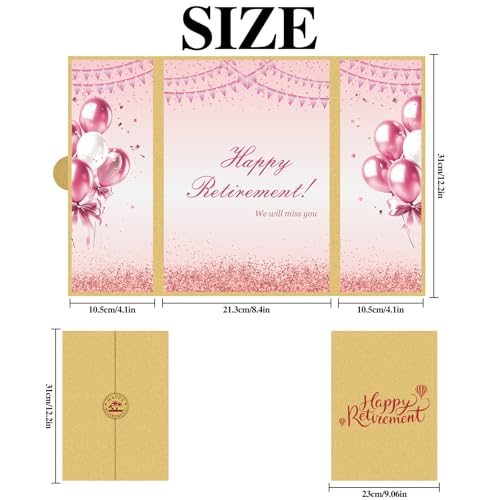 Large Happy Retirement Card for Women - 18.1" x 12.2"