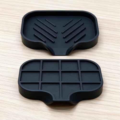 Self-Draining Silicone Soap Dish for Kitchen & Bathroom - Black
