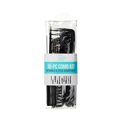 KISS Professional 10-Piece Hair Comb Set for Styling and Detangling
